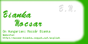 bianka mocsar business card
